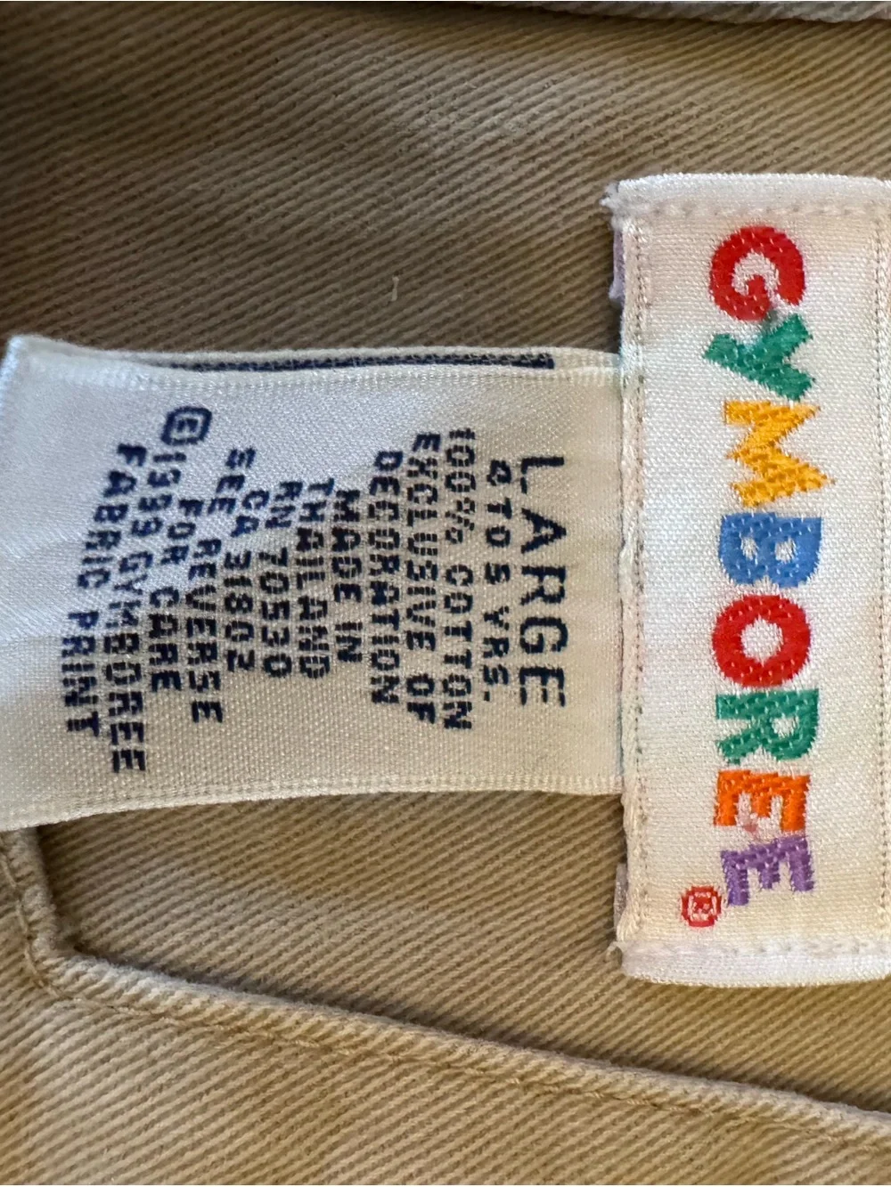 Gymboree Tan Khaki Girls Jumper with Colorful Logo Tag